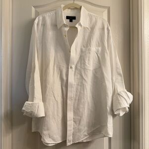 Banana Republic White Linen Button Down Shirt